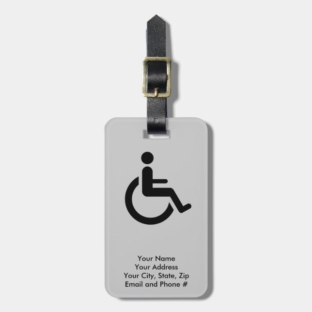 Rollstuhl-Zugang - Handikap-Stuhl-Symbol Gepäckanhänger (Vorderseite vertikal)