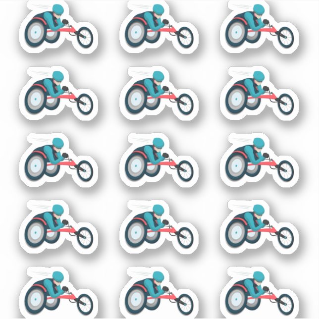 Rollstuhlfahren Aufkleber (Vorderseite)