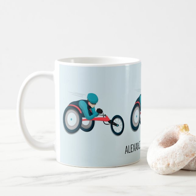 Rollstuhlfahren Kaffeetasse (Mit Donut)