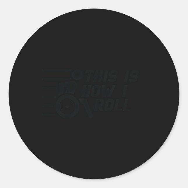 Rollstuhlfahrer fahren runder aufkleber (Vorderseite)