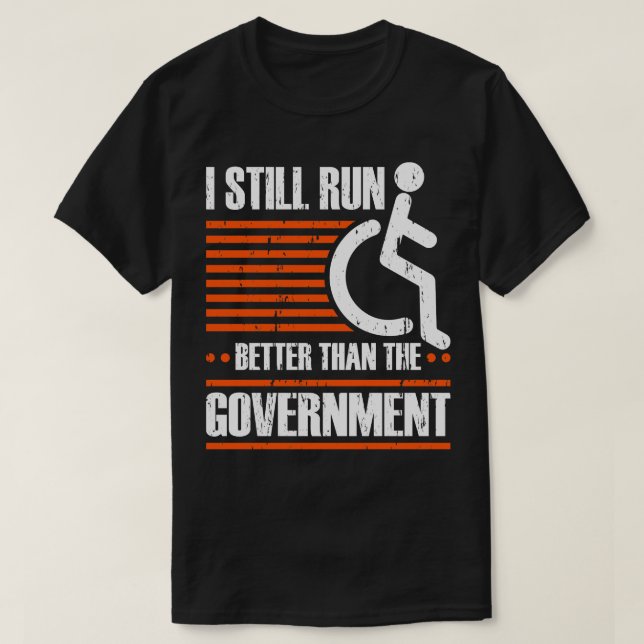 Rollstuhlfahrer Funny Amputee T-Shirt (Design vorne)