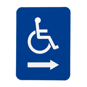 Rollstuhlfahrer-Handicap-Schild mit Pfeil-flexibel Magnet