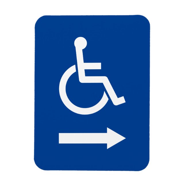 Rollstuhlfahrer-Handicap-Schild mit Pfeil-flexibel Magnet (Vertikal)