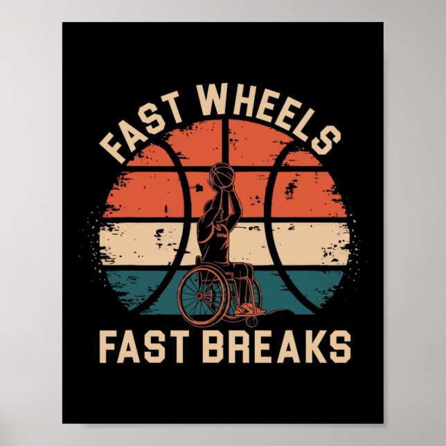 Rollstuhlfahrer Spieler Behindert Behinderung Behi Poster (Vorne)