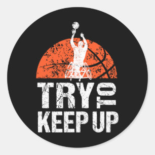 Rollstuhlfahrer T Basketball Player Behalt Runder Aufkleber