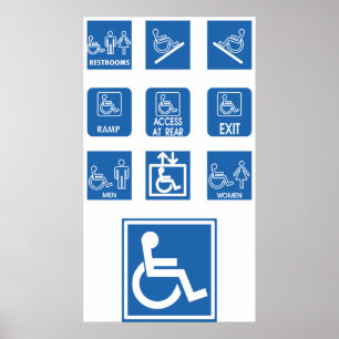 Rollstuhlgängigkeitsschilder Poster