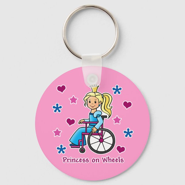 RollstuhlPrinzessin Schlüsselanhänger (Vorderseite)