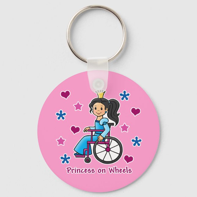 RollstuhlPrinzessin Schlüsselanhänger (Vorderseite)