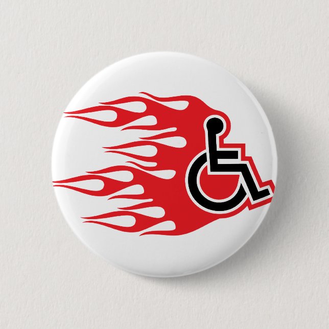 Rollstuhlraketenflammen Button (Vorderseite)