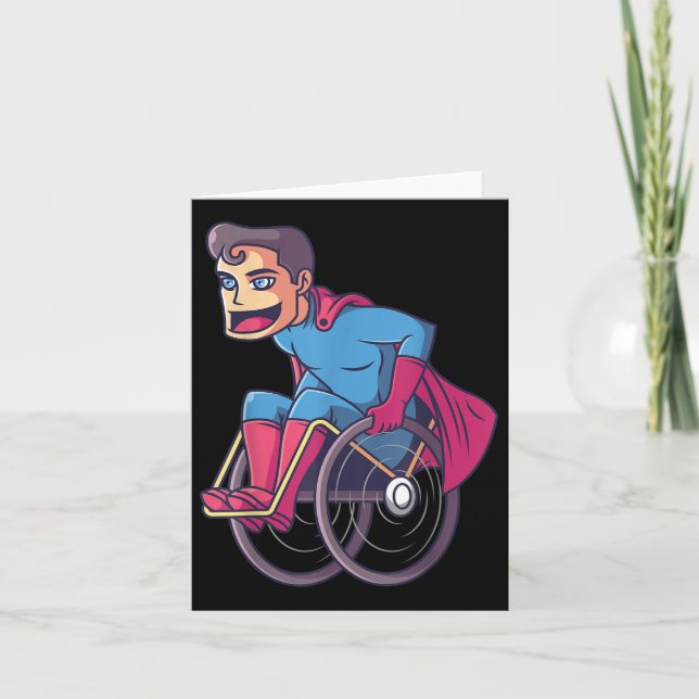 Rollstuhlsuperhero I Amputee Handicap Behinderung Karte (Vorderseite)