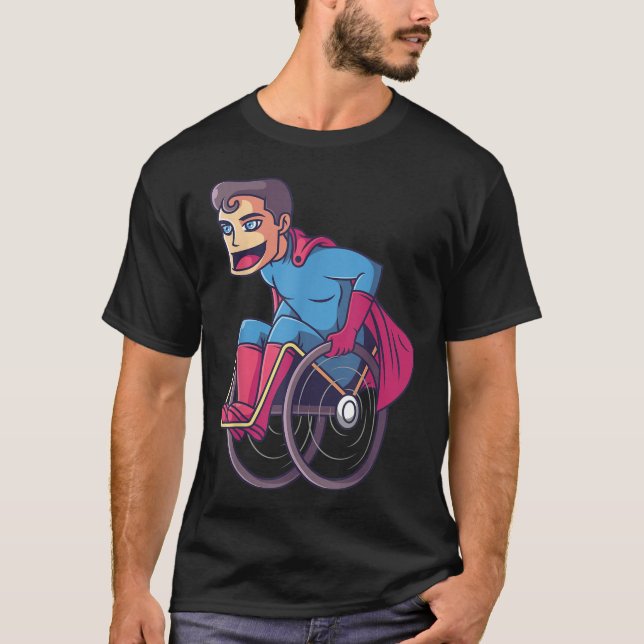 Rollstuhlsuperhero I Amputee Handicap Behinderung T-Shirt (Vorderseite)