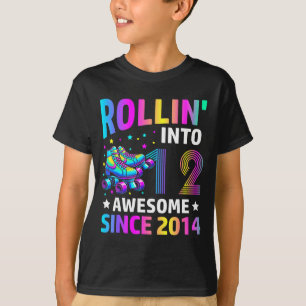 Rollt mit 12 Jahren alte Rollschuhe 12. Geburtstag T-Shirt