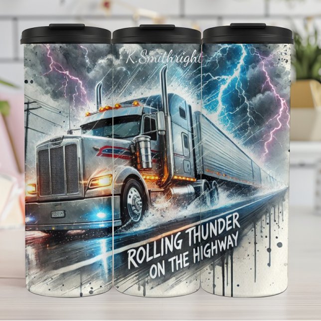 Rollthunder Semi Truck Storm Thermosbecher (Von Creator hochgeladen)