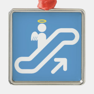 Rolltreppe, kein Treppenhaus Silbernes Ornament