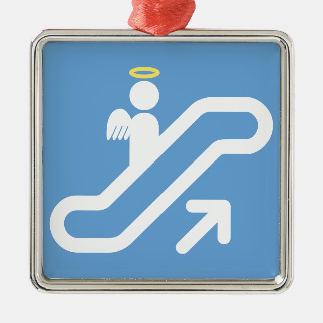 Rolltreppe, kein Treppenhaus Silbernes Ornament (Vorne)