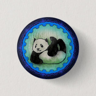 Rolly Polly freundlicher Panda-Kumpel im Blau Button