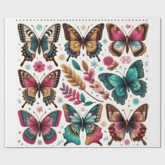 rolo de papel de presente com estampa borboletas geschenkpapier