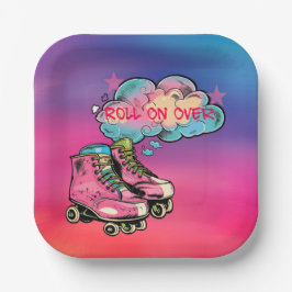 Rolon Over Roller Skate Girl Birthday Party Pappteller