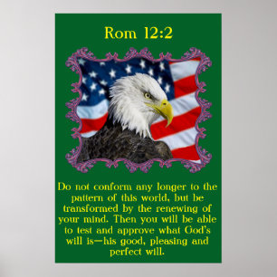 Rom 12:2 mit einem Adler vor einer amerikanischen  Poster