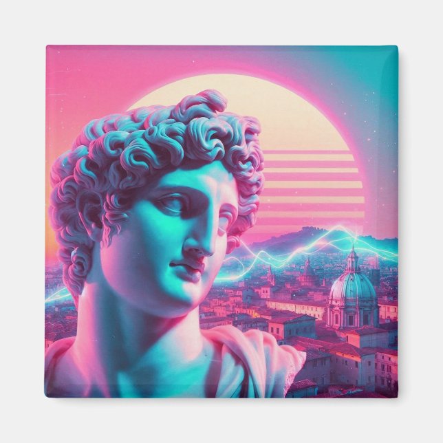 Rom | Ätherischer Träumerischer Urbaner Vaporwave  Magnet (Vorne)