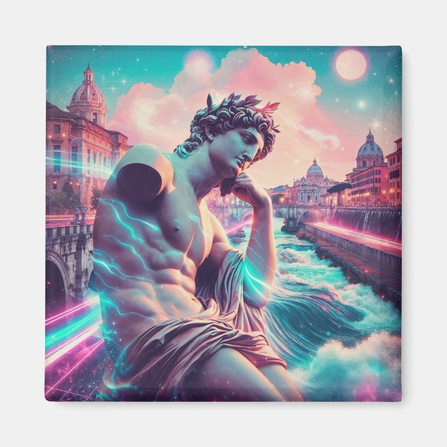 Rom | Ätherischer Träumerischer Urbaner Vaporwave  Magnet (Vorne)