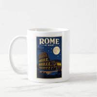 Rom bei Nacht Poster | Kolosseum Mondlicht Vintage