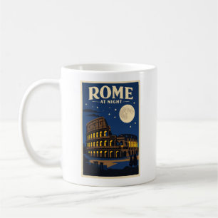 Rom bei Nacht Poster Kolosseum Mondlicht Vintage Kaffeetasse