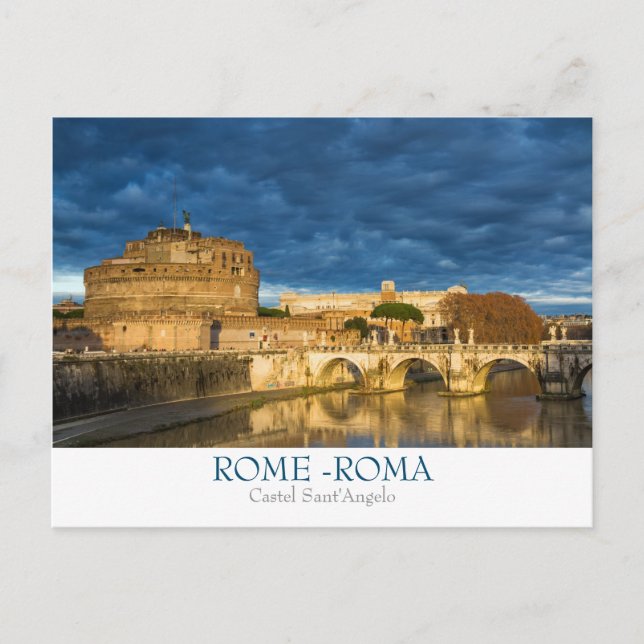 Rom - Castel Sant'Angelo Postkarte mit Text (Vorderseite)
