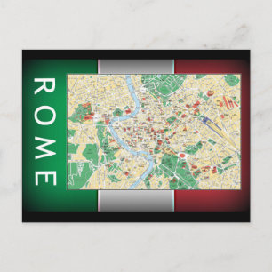 Rom City Map Postkarte