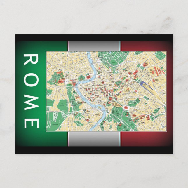 Rom City Map Postkarte (Vorderseite)