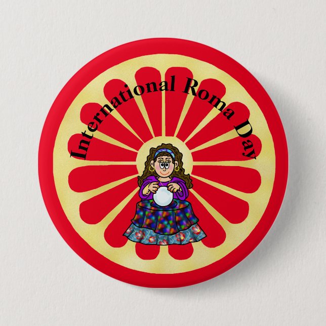 Rom Day Sinti und Roma Fortune Teller Button (Vorderseite)