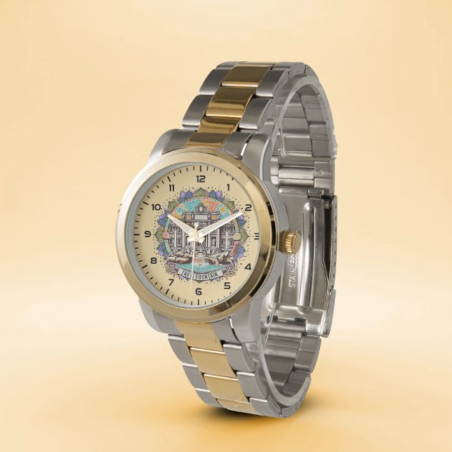 Rom Flüsterbrunnen Oversized Zwei-Tone-Bracel Armbanduhr (Von Creator hochgeladen)