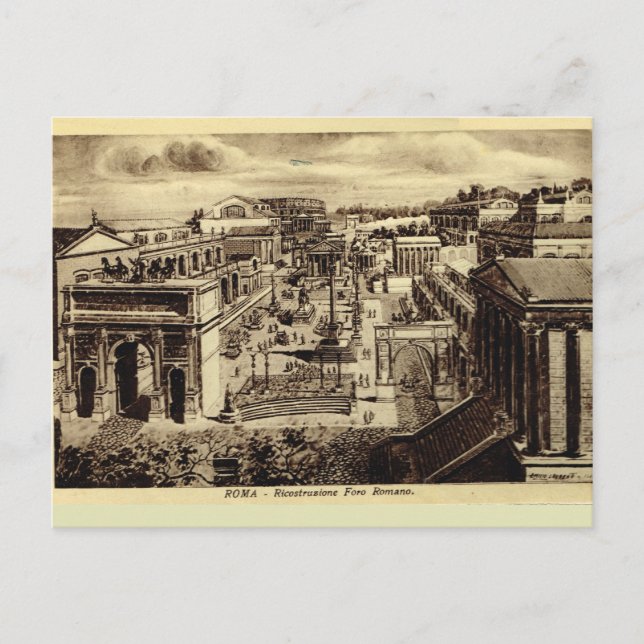 Rom, Forum Romanum, künstlerischer Eindruck Postkarte (Vorderseite)