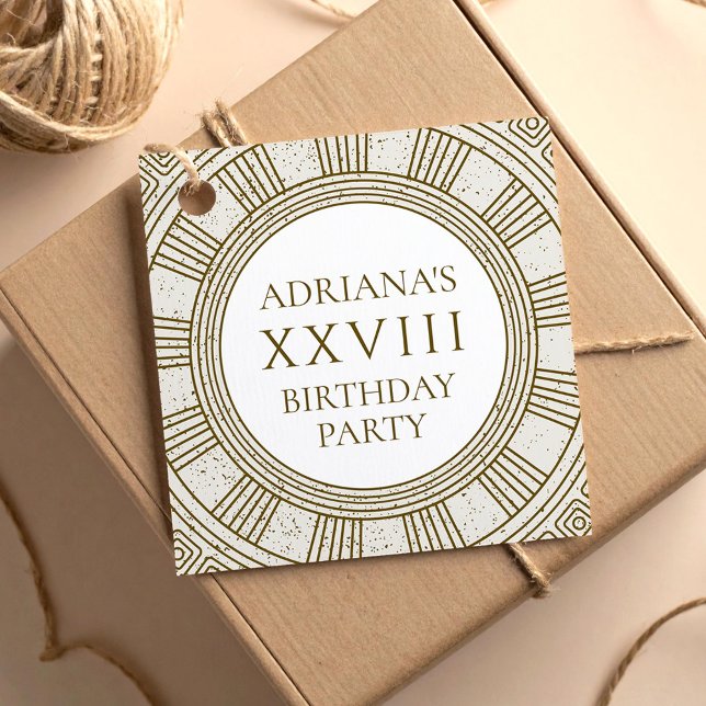 Rom Geburtstagsparty mit Steinelementen Geschenkanhänger (Von Creator hochgeladen)