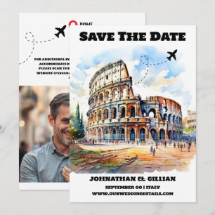 Rom-Hochzeit in Urlaubsort Save the Date modern