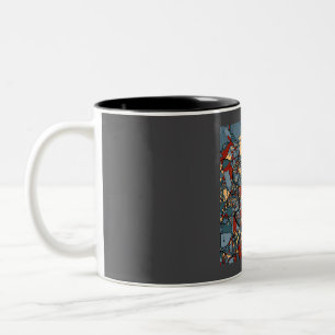 Rom - Italien Abstrakte Stadtkarte Erdton Poster Zweifarbige Tasse