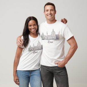 Rom Italien Antike Architektur Pen und Tinte Sketc T-Shirt