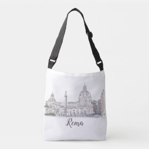 Rom Italien Antike Architektur Pen und Tinte Sketc Tragetaschen Mit Langen Trägern