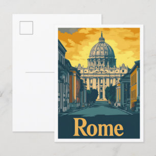 Rom Italien Art Vintage Reise Postkarte