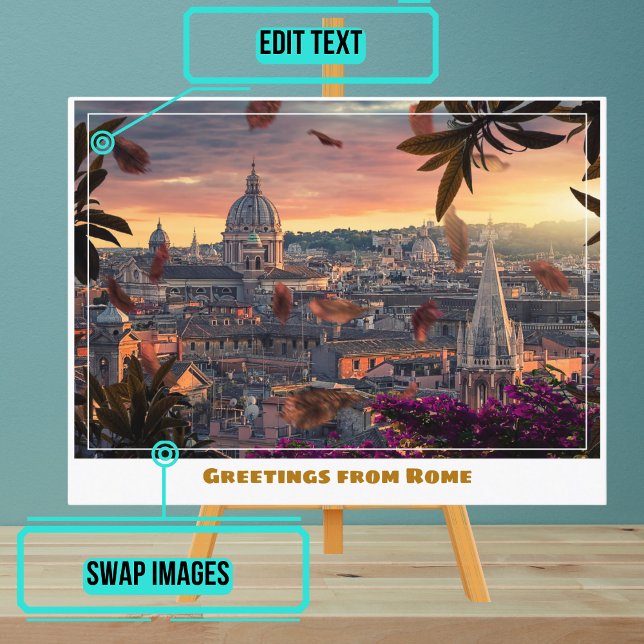 Rom Italien bei Sonnenuntergang Postkarte (Instead of buying postcards, use this template to customize text & share your own photo.)