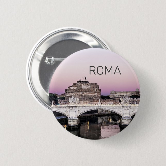 Rom Italien Castel Sant'Angelo Bridge Button (Vorne & Hinten)