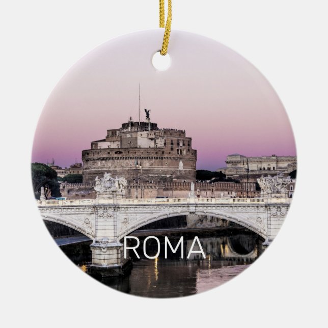 Rom Italien Castel Sant'Angelo Bridge Keramik Ornament (Vorne)