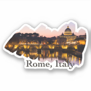 Rom, Italien: Die romantische Stadt am Abend Aufkleber