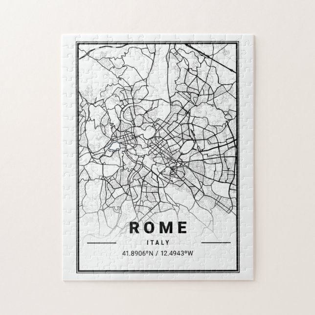 Rom Italien - Europa Stadtkarte Moderne Minimalist Puzzle (Vertikal)