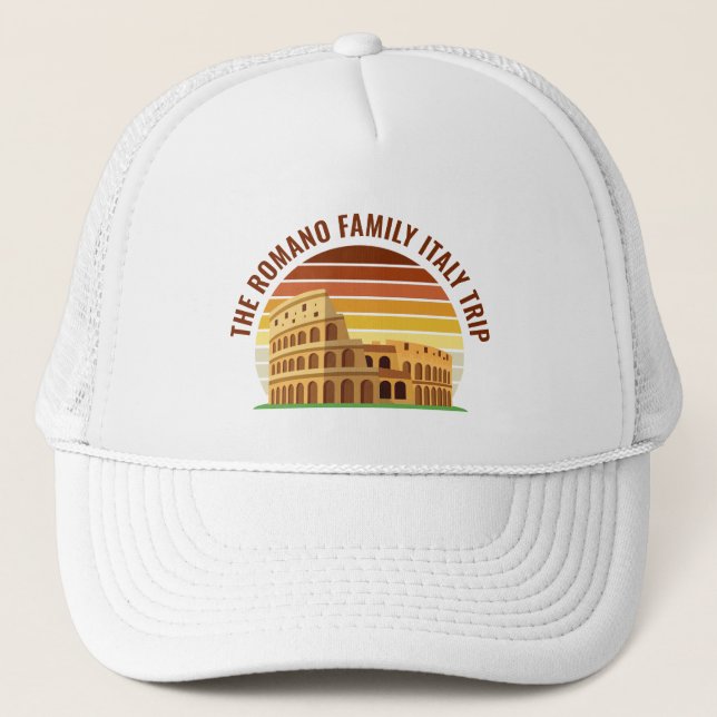 Rom Italien Familienreise Coliseum Sunset Custom Truckerkappe (Vorderseite)