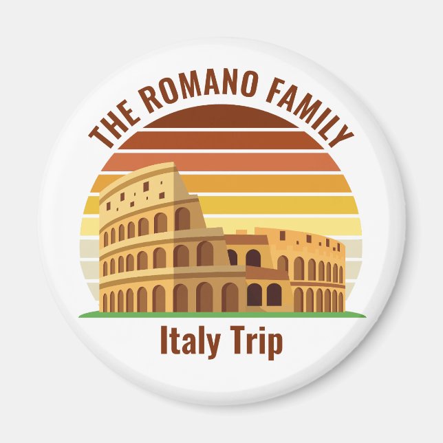 Rom Italien Familienreise Kolosseum Sunset Custom Magnet (Vorne)