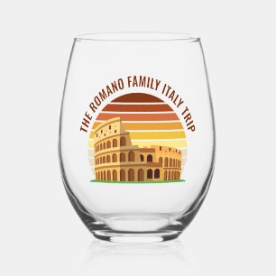 Rom Italien Familienreise Kolosseum Sunset Custom Weinglas Ohne Stiel