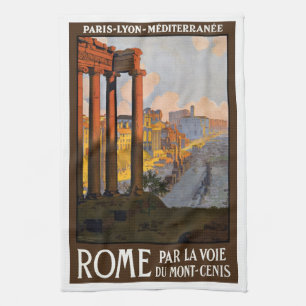 Rom Italien Forum Romanum in Dawn, Vintage Travel Geschirrtuch