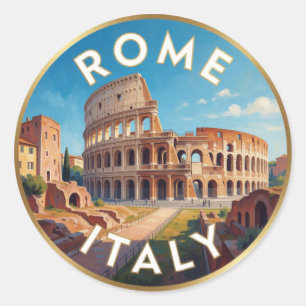 Rom Italien Historische Reiseszene 🏛️ Runder Aufkleber
