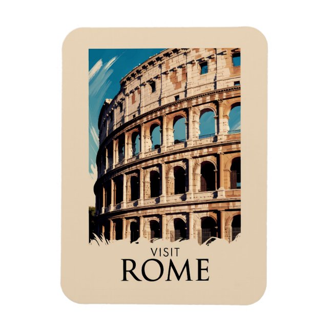 Rom Italien Kolloseum Illustration Reisen Kunst Magnet (Vertikal)